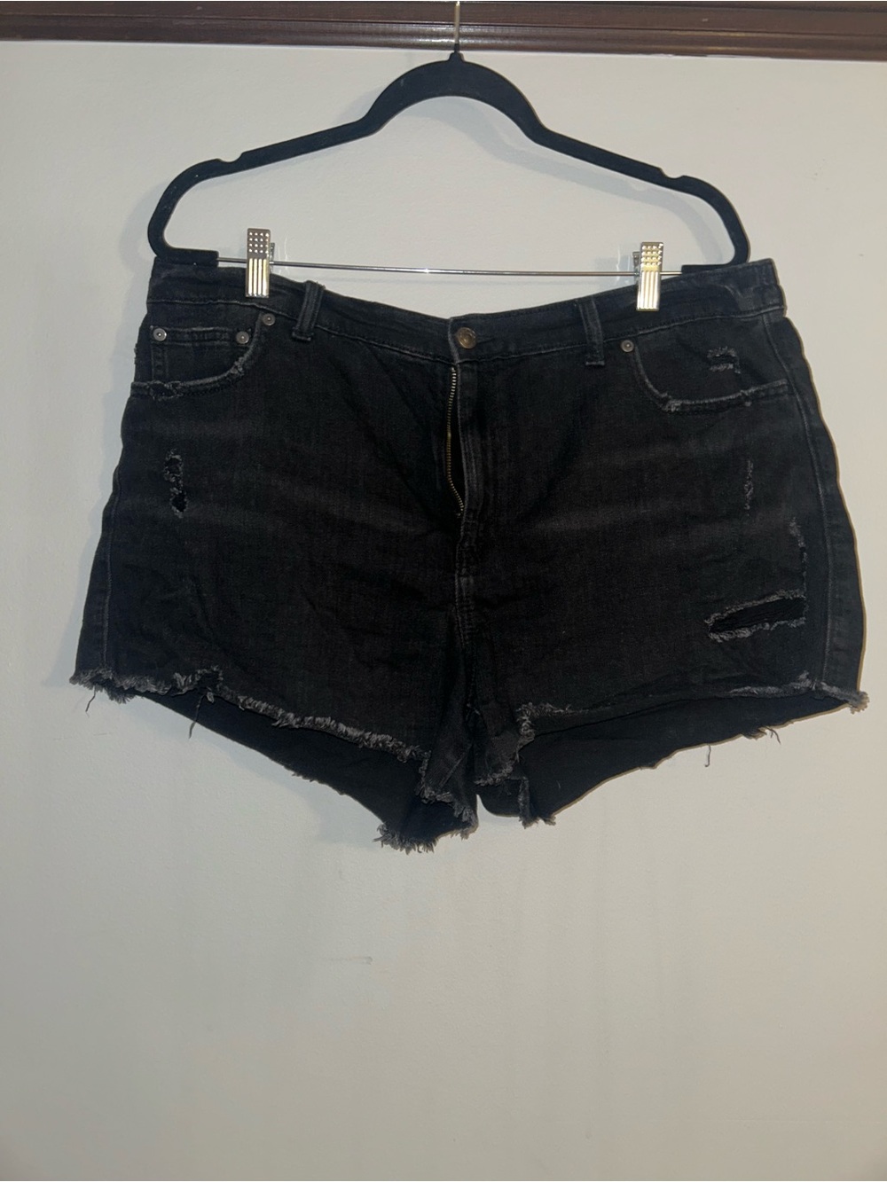 Classic Black Distressed Women's Denim Shorts